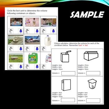 Metric Volume Unit for Special Education PRINT and DIGITAL • Special ...
