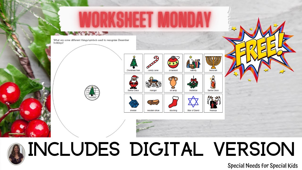 December symbols free worksheet