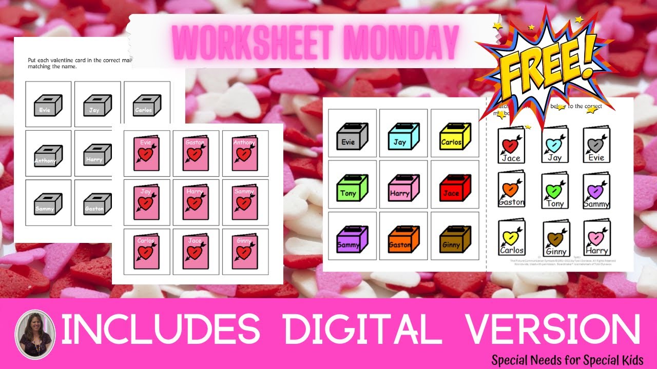 Passing out Valentines free worksheet