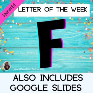 Letter of the Week Letter F Unit for Special Education