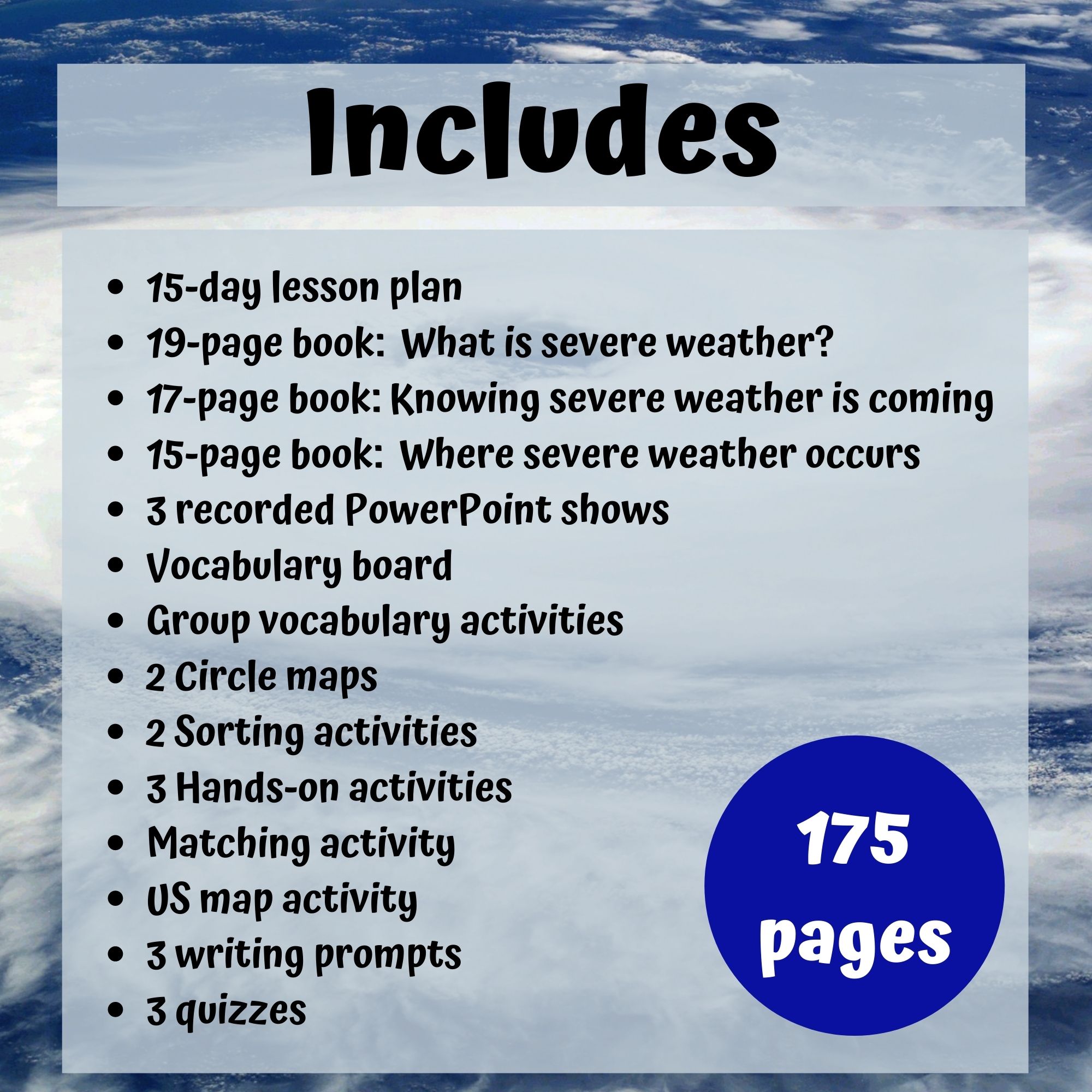 Severe Weather Unit For Special Education With Lesson Plans Special Needs For Special Kids