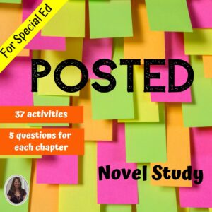 Posted Novel Study for Special Education with comprehension questions