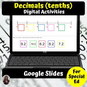 Decimal Digital Activities for Special Ed google classroom | Distance Learning