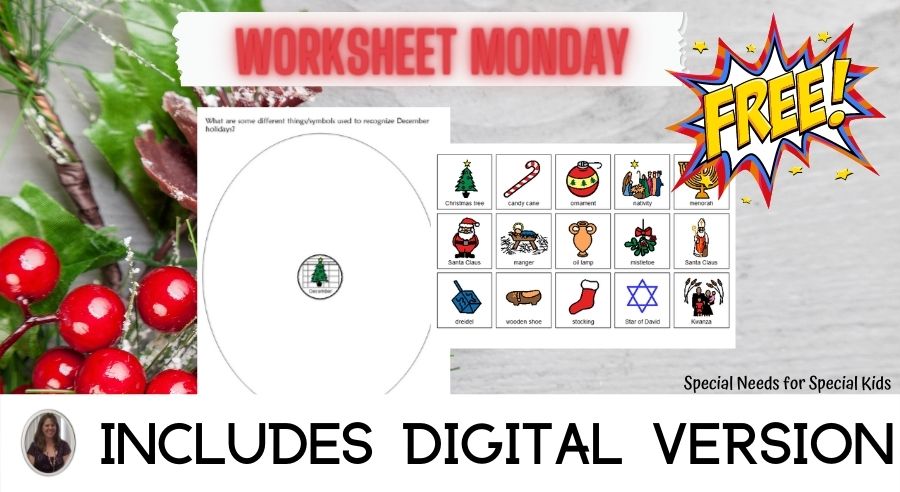 December Symbols worksheet