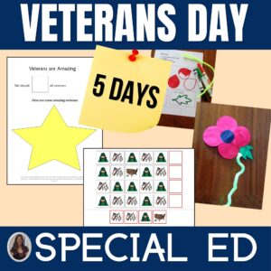 Veterans Day Activities for Special Education PRINT AND DIGITAL