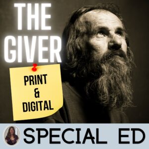 The Giver Novel Study Print and Digital Activities Special Education Dystopian