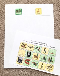 color coded worksheet with pictures filled in