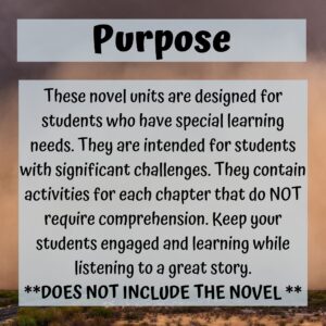 Out of the Dust Novel Study for Special Education