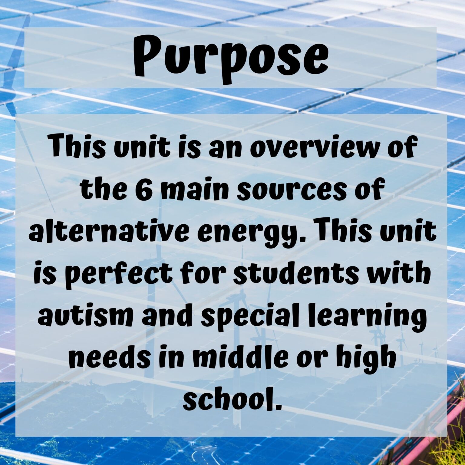 Renewable Energy Unit for Middle/High School Special Ed with digital ...