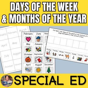 Months of the Year Days of the Week Printables Special Education Calendar Skills