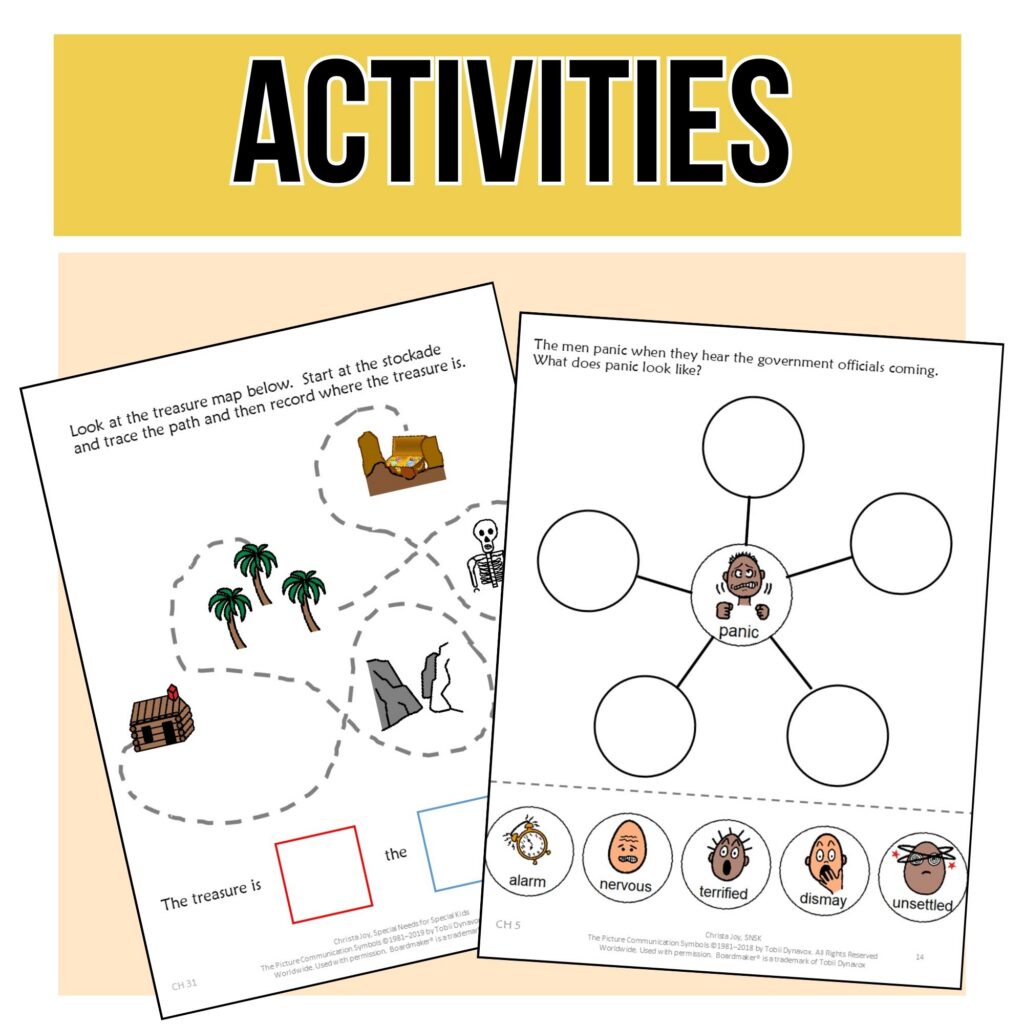 Treasure Island Adapted Novel Study Special Education Activities and ...