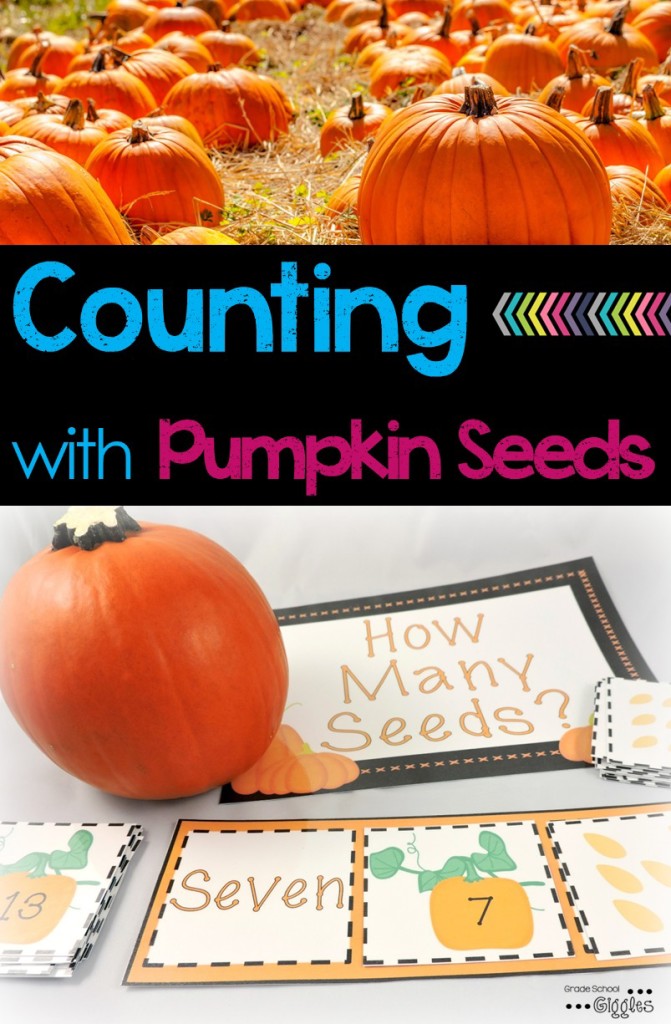 Who doesn’t love free printables. This pumpkin seed math activity is perfect for practicing counting with your kids. I love the idea of using real pumpkin seeds with it too!