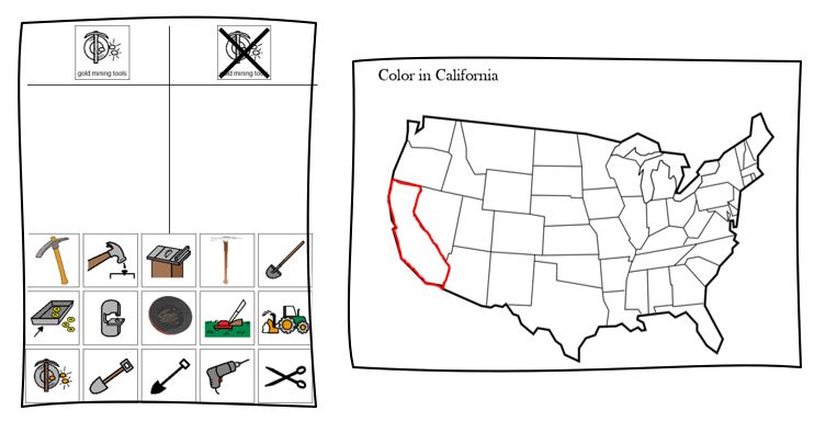 California Gold Rush sorting and map activity