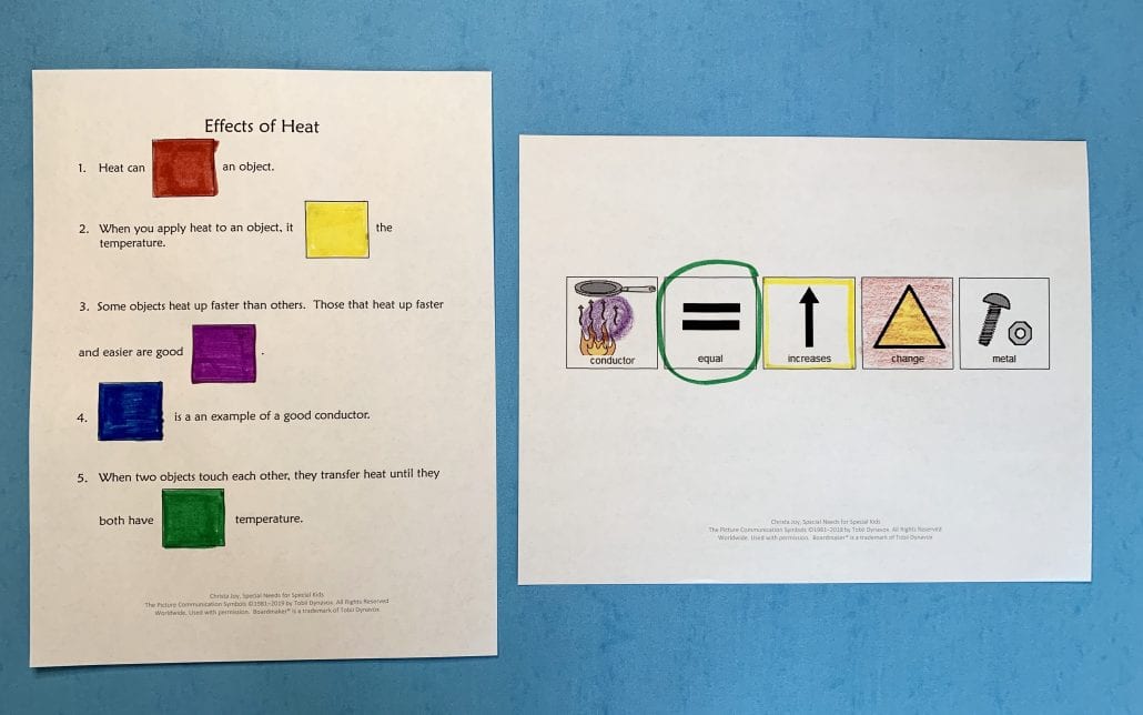 Close worksheet with color coding and no cutting with scissors
