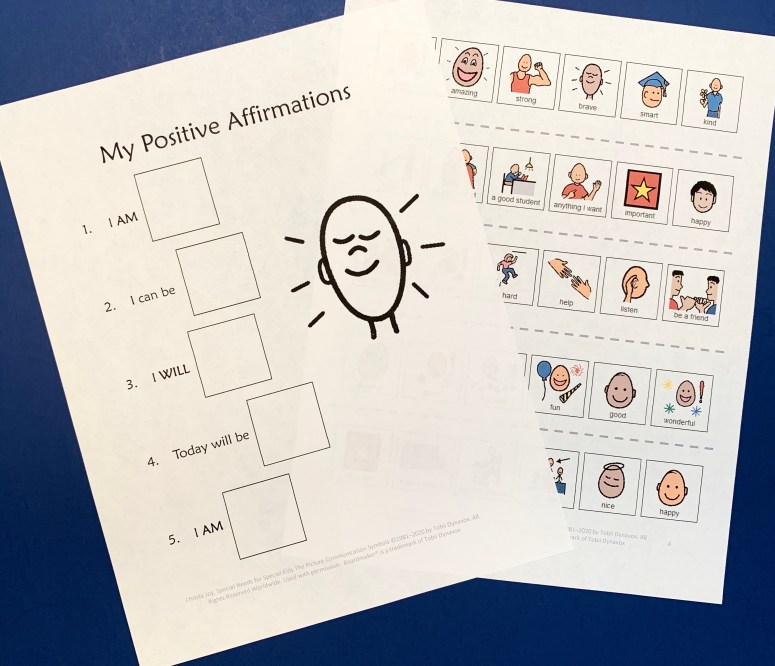 Positive affirmations for students writing prompt