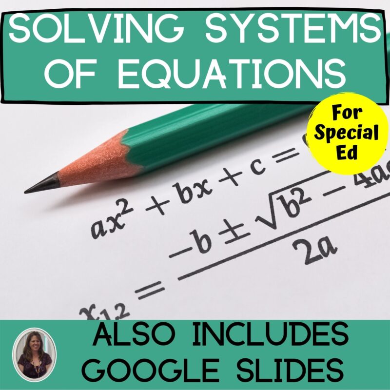 Solving Systems of Equations Special Education