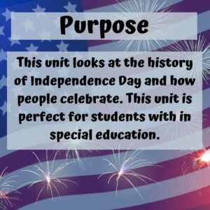 Independence Day Unit for Special Education