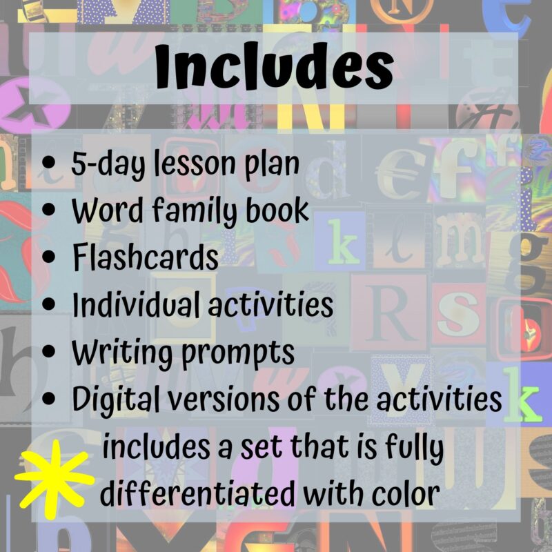 Short i Word Family Bundle for Special Education