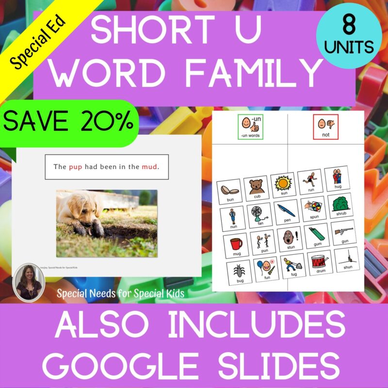 Short u Word Family Bundle for Special Education