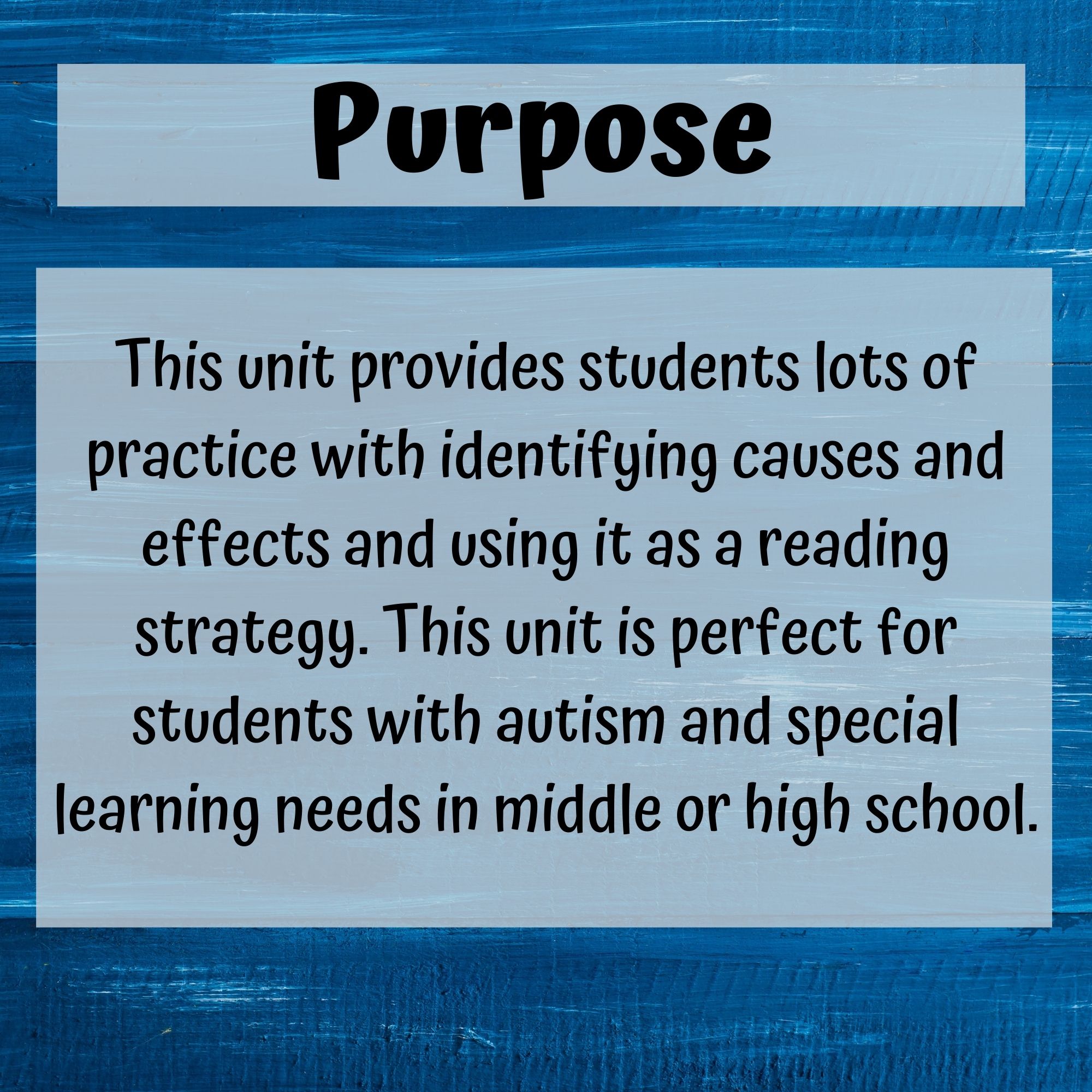 Cause and Effect Reading Strategies for Special Education
