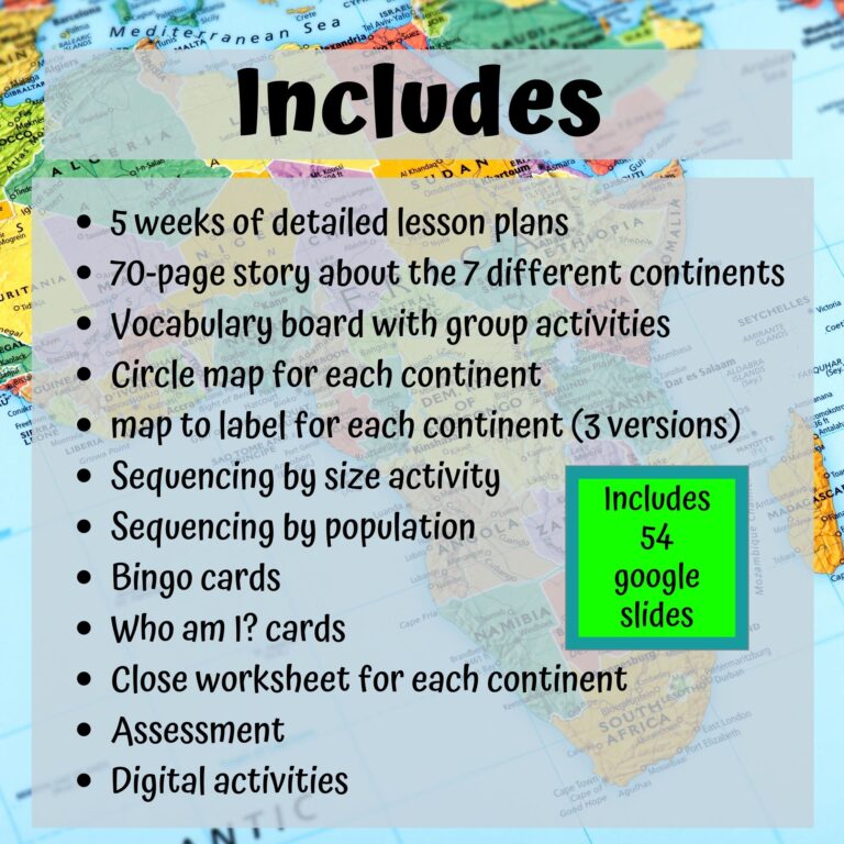 World's Continents for Special Education PRINT AND DIGITAL | World ...