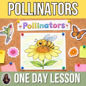 Pollinators Pollination Worksheet Bee & Butterfly Coloring Sheet One Day Lesson